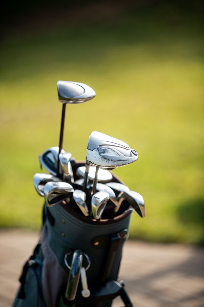Golfer preparing a shot